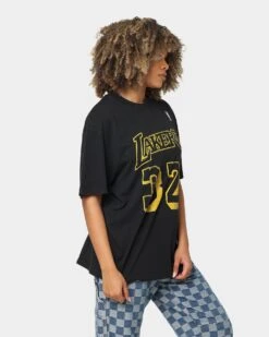 Mitchell & Ness Los Angeles Lakers Magic Johnson #32 N&N Vintage T-Shirt Faded Black -Mitchell & Ness Shop 02039546 YB554 womens 0060