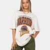Mitchell & Ness Golden State Warriors XL Arch Vintage T-Shirt White Marle -Mitchell & Ness Shop 02039553 YW274 womens 010