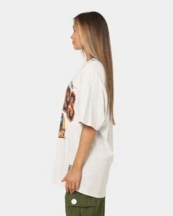 Mitchell & Ness Golden State Warriors XL Arch Vintage T-Shirt White Marle -Mitchell & Ness Shop 02039553 YW274 womens 060