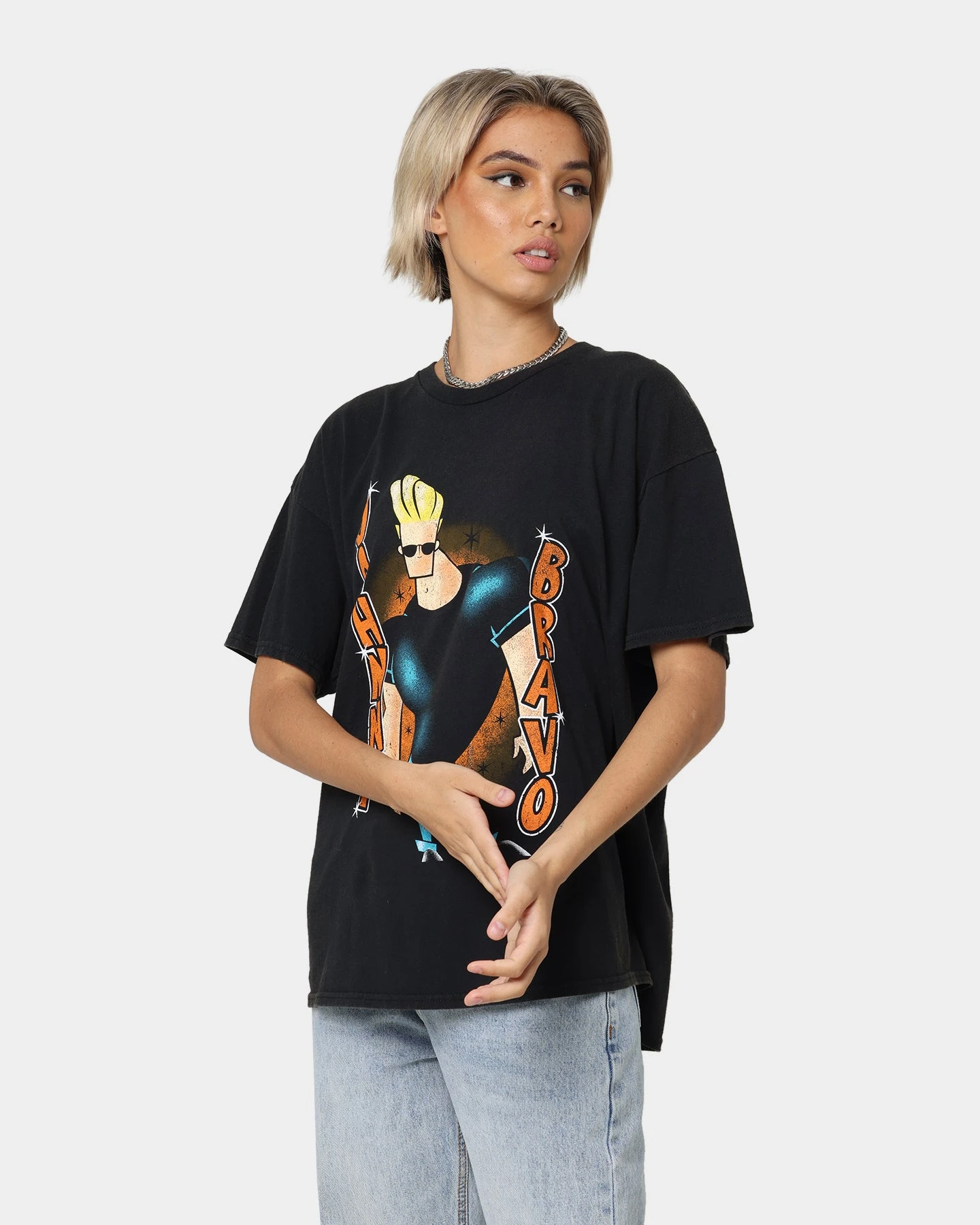 American Thrift X Johnny Bravo Man, I'm Pretty Vintage T-Shirt Black Wash American Thrift X Johnny Bravo Man, I'm Pretty Vintage T-Shirt Black Wash -Mitchell & Ness Shop 02039560 YB295 womens 0010