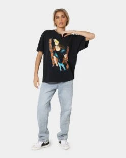 American Thrift X Johnny Bravo Man, I'm Pretty Vintage T-Shirt Black Wash 4 American Thrift X Johnny Bravo Man, I'm Pretty Vintage T-Shirt Black Wash -Mitchell & Ness Shop 02039560 YB295 womens 0030