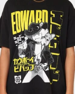 Goat Crew X Cowboy Bebop Edward Vintage T-Shirt Washed Black -Mitchell & Ness Shop 02039711 YW607 womens 0030