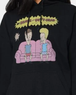 American Thrift American Thrift X Beavis & Butthead Couch Hoodie Black -Mitchell & Ness Shop 02039809 YB001 womens 0030