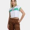 GUESS Originals Women's GUESS Originals X J Balvin Cropped Ringer T-Shirt Pure White Multi -Mitchell & Ness Shop 02039871 YP494 womens 010