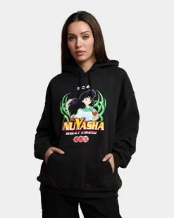 Goat Crew X InuYasha Kagome Vintage Hoodie Black Wash