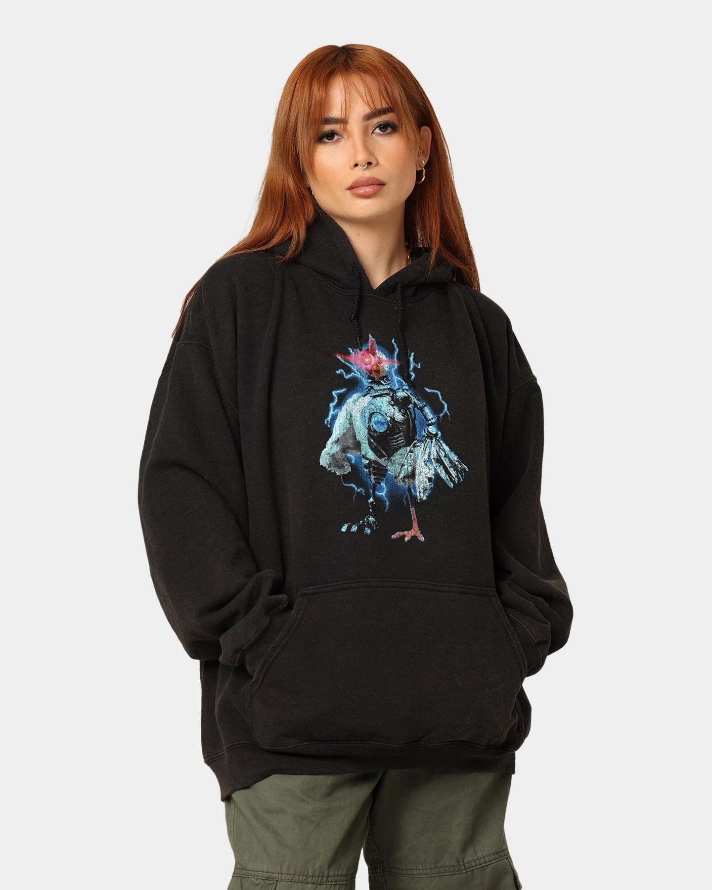 American Thrift X Robot Chicken Robot Chicken Vintage Hoodie Black Wash American Thrift X Robot Chicken Robot Chicken Vintage Hoodie Black Wash -Mitchell & Ness Shop 02039945 YB295 womens 0010