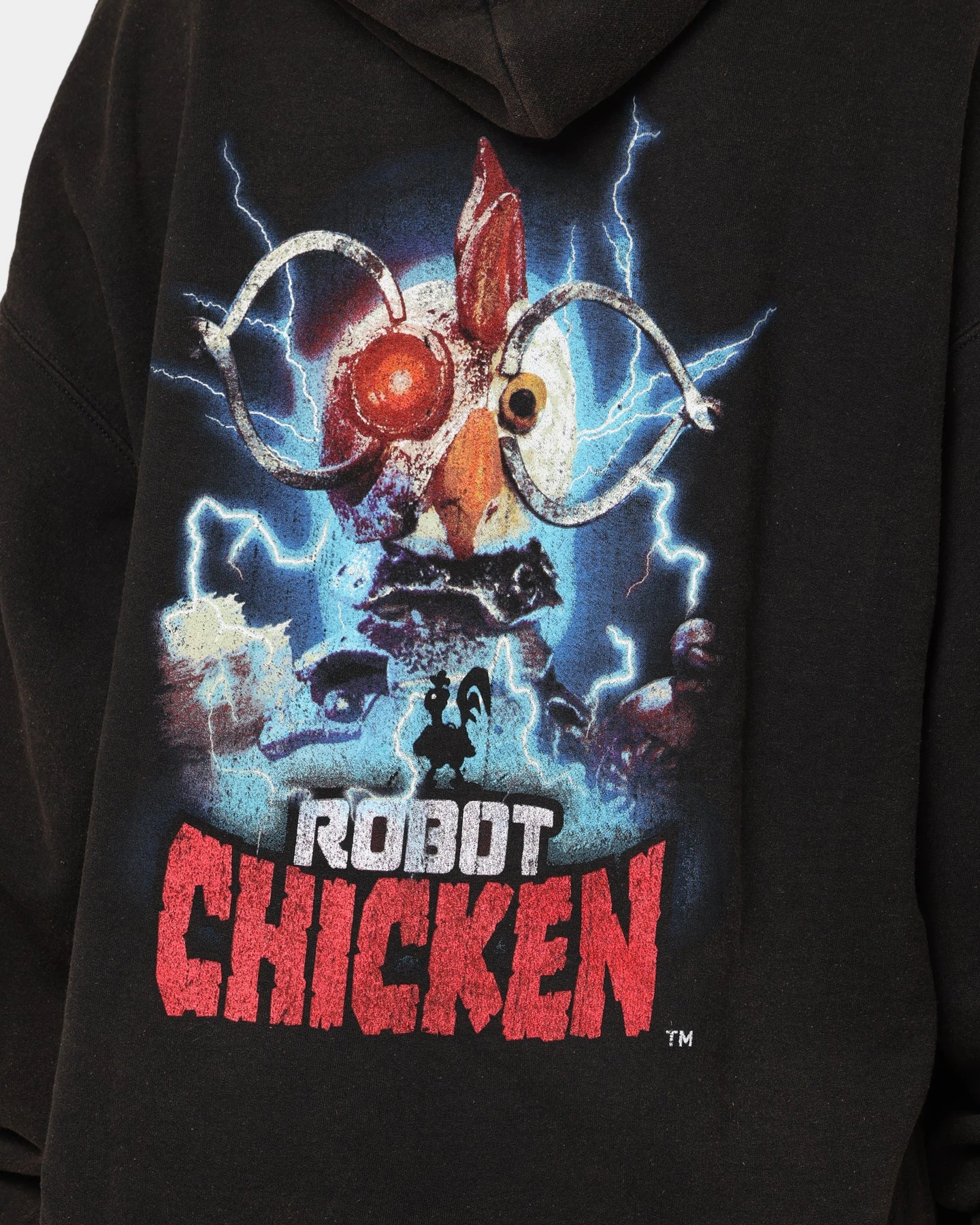 American Thrift X Robot Chicken Robot Chicken Vintage Hoodie Black Wash American Thrift X Robot Chicken Robot Chicken Vintage Hoodie Black Wash -Mitchell & Ness Shop 02039945 YB295 womens 0050