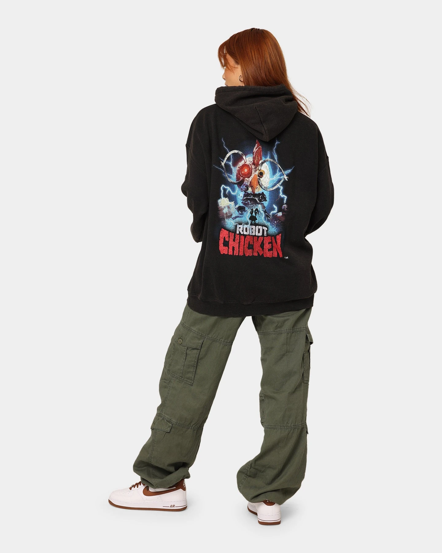American Thrift X Robot Chicken Robot Chicken Vintage Hoodie Black Wash American Thrift X Robot Chicken Robot Chicken Vintage Hoodie Black Wash -Mitchell & Ness Shop 02039945 YB295 womens 0080