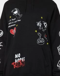 Rats Get Fat No Hope Hoodie Black -Mitchell & Ness Shop 02039978 YB001 womens 0030