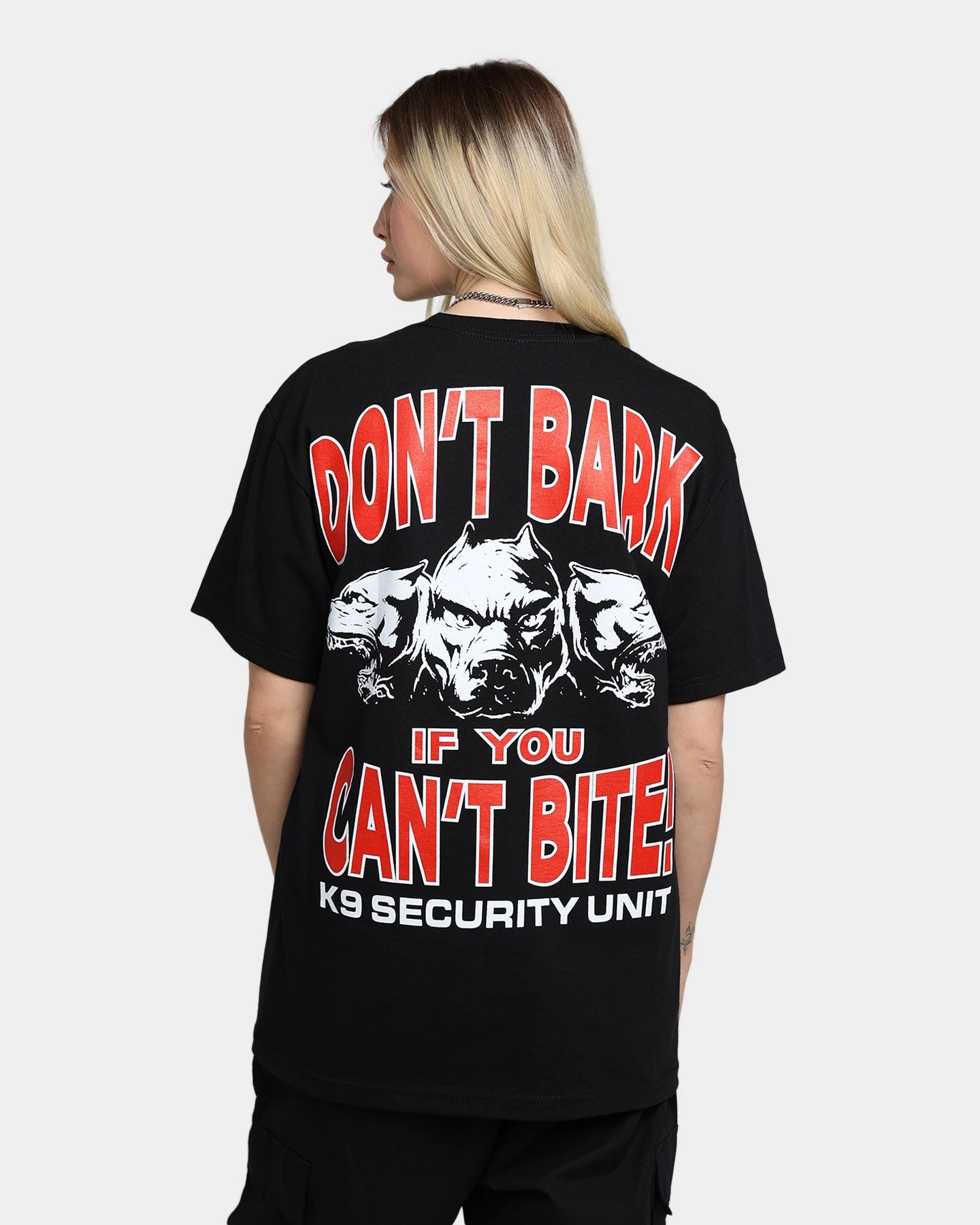 Rats Get Fat Don't Bark T-Shirt Black Rats Get Fat Don't Bark T-Shirt Black -Mitchell & Ness Shop 02040131 YB001 womens 0010