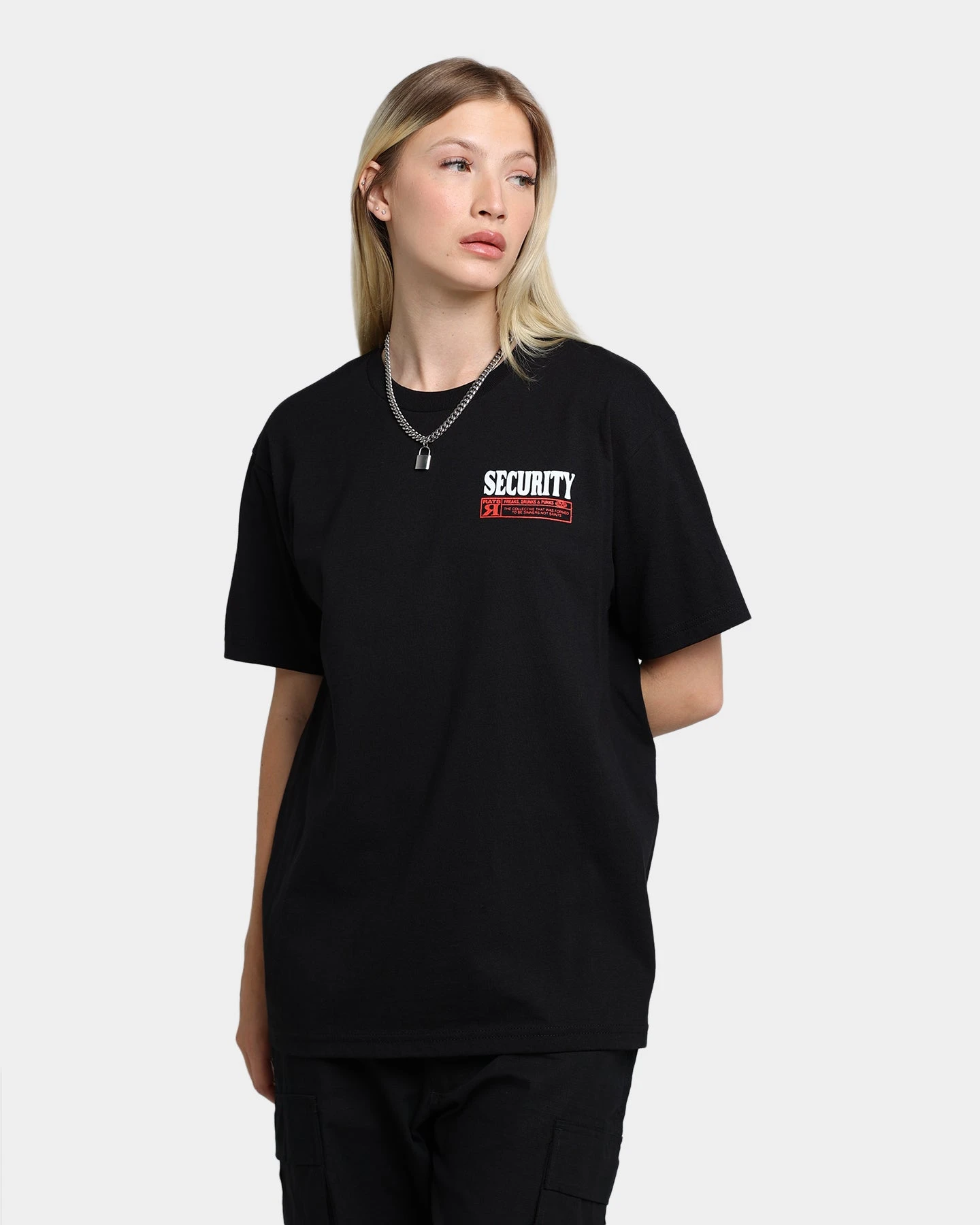 Rats Get Fat Don't Bark T-Shirt Black Rats Get Fat Don't Bark T-Shirt Black -Mitchell & Ness Shop 02040131 YB001 womens 0020