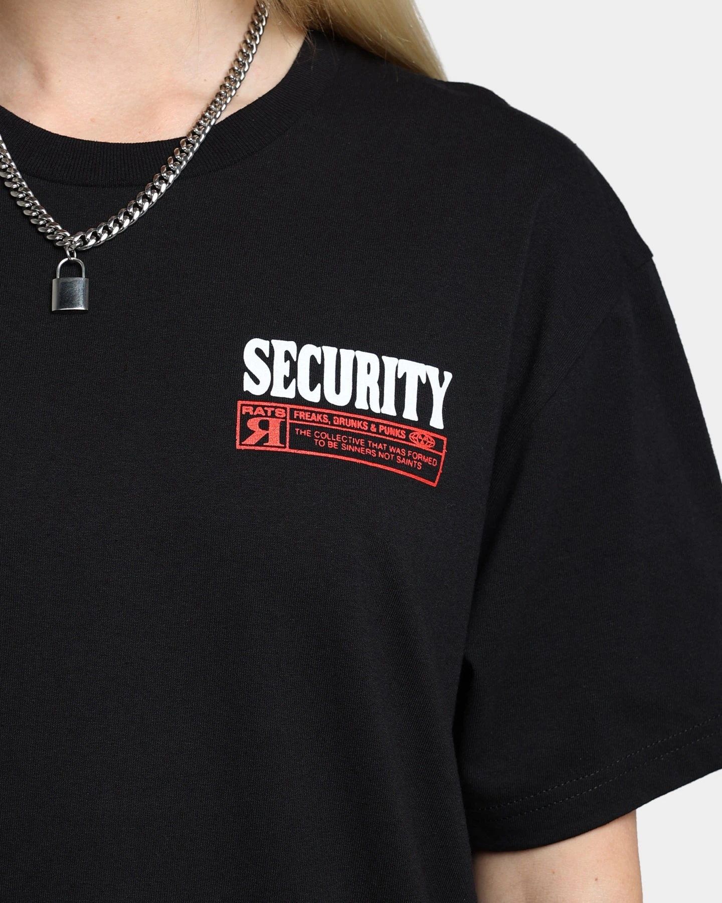 Rats Get Fat Don't Bark T-Shirt Black Rats Get Fat Don't Bark T-Shirt Black -Mitchell & Ness Shop 02040131 YB001 womens 0070