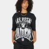 Majestic Athletic Las Vegas Raiders Vintage Sports Graphic T-Shirt Faded Black -Mitchell & Ness Shop 02040167 YB554 womens 0010
