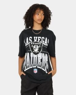 Majestic Athletic Las Vegas Raiders Vintage Sports Graphic T-Shirt Faded Black