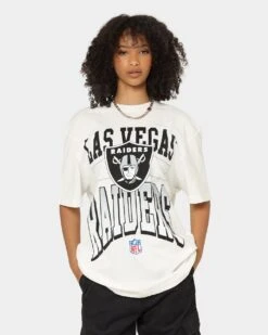 Majestic Athletic Las Vegas Raiders Vintage Sports Graphic T-Shirt Vintage White