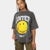 Loiter X Smiley Electric Smile Vintage T-Shirt Charcoal -Mitchell & Ness Shop 02040171 YC300 womens 0010