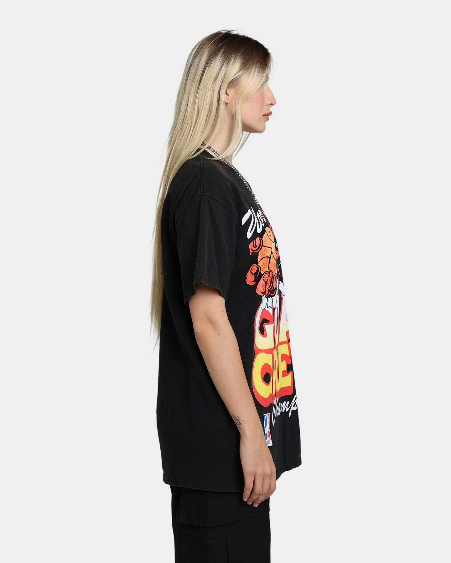 Goat Crew Goat Crew World Champs Vintage T-Shirt Washed Black Goat Crew Goat Crew World Champs Vintage T-Shirt Washed Black -Mitchell & Ness Shop 02040203 YW607 womens 050