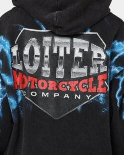 Loiter Lightning Eagle Vintage Hoodie Vintage Black -Mitchell & Ness Shop 02040477 YV009 womens 0050