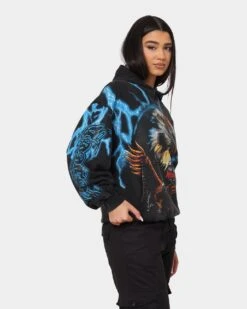 Loiter Lightning Eagle Vintage Hoodie Vintage Black -Mitchell & Ness Shop 02040477 YV009 womens 0060