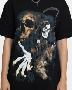 Rats Get Fat Fear The Reaper T-Shirt Black/Gold -Mitchell & Ness Shop 02040482 YB003 womens 0030