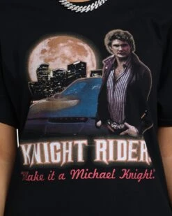 American Thrift X Knight Rider Make It Michael Knight T-Shirt Black -Mitchell & Ness Shop 02040791 YB001 womens 0030