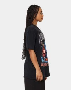 Pop Smoke And Forget The Smoke Vintage T-Shirt Washed Black -Mitchell & Ness Shop 02040821 YW607 womens 0050