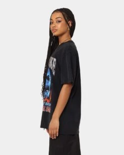 Pop Smoke And Forget The Smoke Vintage T-Shirt Washed Black -Mitchell & Ness Shop 02040821 YW607 womens 0060
