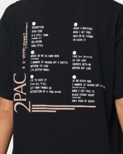 Tupac R U Still Down Tracklist T-Shirt Black -Mitchell & Ness Shop 02040830 YB001 womens 0050