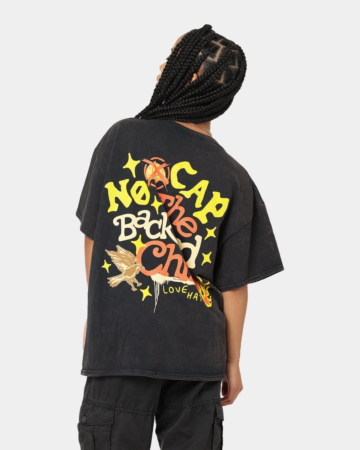 Goat Crew Backend Child Vintage T-Shirt Black Wash Goat Crew Backend Child Vintage T-Shirt Black Wash -Mitchell & Ness Shop 02040982 YB295 womens 0020