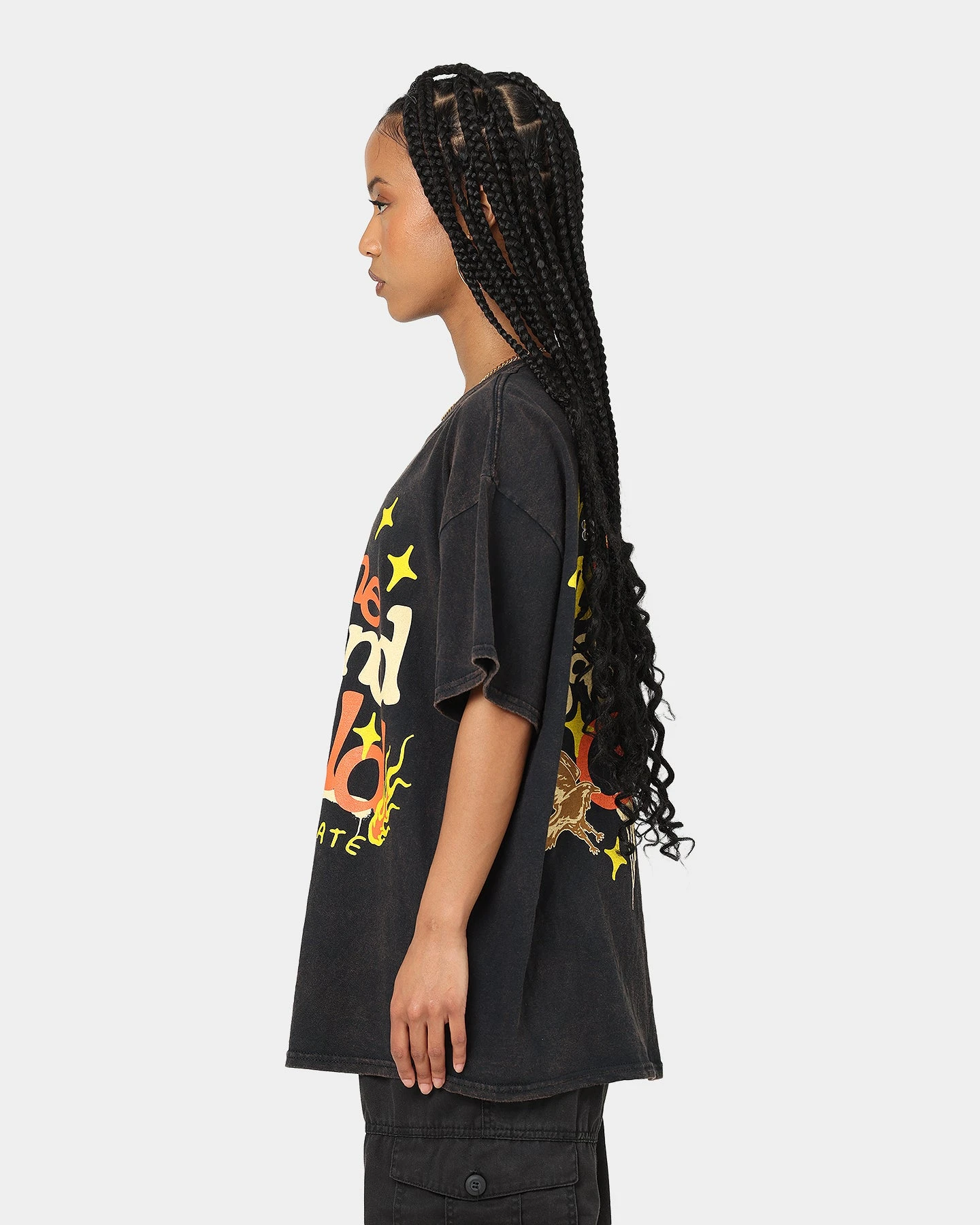 Goat Crew Backend Child Vintage T-Shirt Black Wash Goat Crew Backend Child Vintage T-Shirt Black Wash -Mitchell & Ness Shop 02040982 YB295 womens 0070