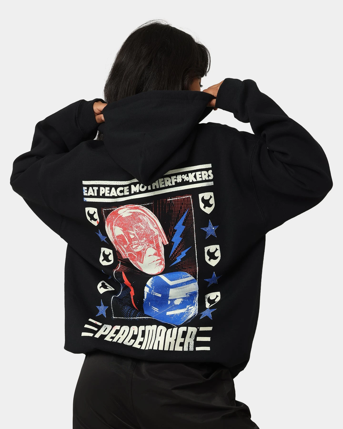 Goat Crew X Peacemaker Eat Peace MF Hoodie Black Goat Crew X Peacemaker Eat Peace MF Hoodie Black -Mitchell & Ness Shop 02041006 YB001 womens 0010