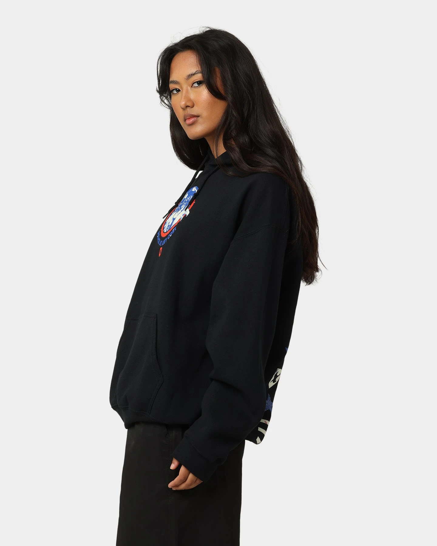 Goat Crew X Peacemaker Eat Peace MF Hoodie Black Goat Crew X Peacemaker Eat Peace MF Hoodie Black -Mitchell & Ness Shop 02041006 YB001 womens 0070