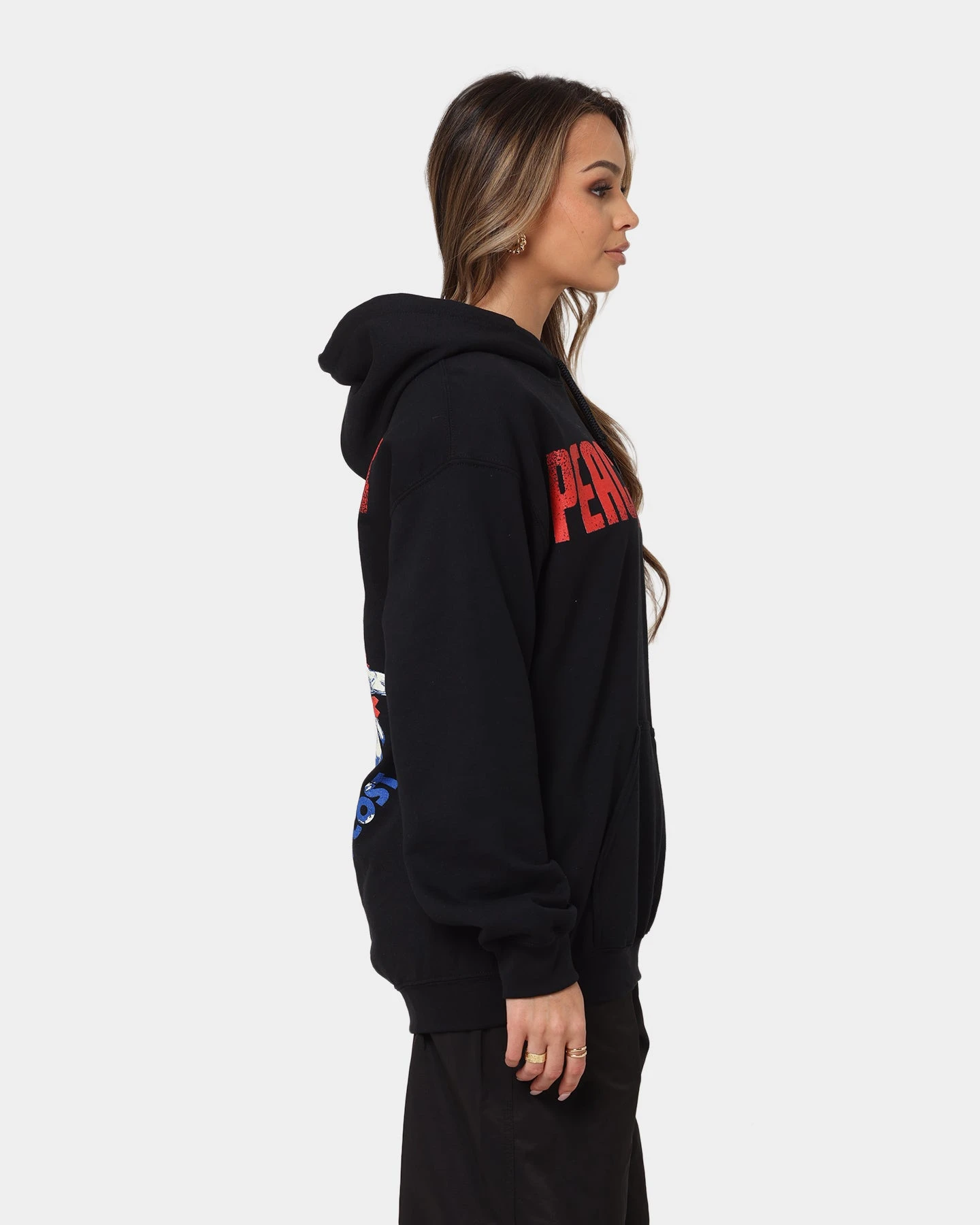 Goat Crew X Peacemaker Peace At Any Cost Hoodie Black Goat Crew X Peacemaker Peace At Any Cost Hoodie Black -Mitchell & Ness Shop 02041007 YB001 womens 0060