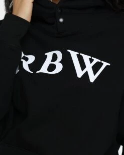 Raised By Wolves Initialism Snap Hoodie Black -Mitchell & Ness Shop 02041031 YB001 womens 0070