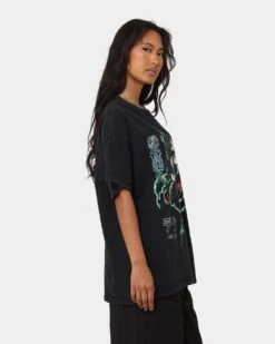 Goat Crew X My Hero Academia Deku Vintage T-Shirt Black Wash -Mitchell & Ness Shop 02041044 YB295 womens 0060