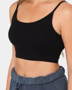 Joah Brown Women's Low Back Crop Cami Black -Mitchell & Ness Shop 02041153 YB001 womens 040