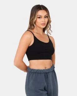 Joah Brown Women's Low Back Crop Cami Black -Mitchell & Ness Shop 02041153 YB001 womens 060