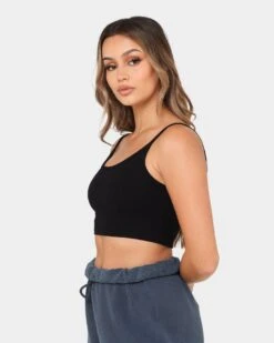 Joah Brown Women's Low Back Crop Cami Black -Mitchell & Ness Shop 02041153 YB001 womens 070