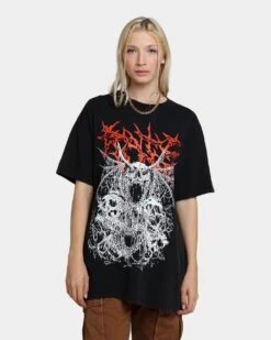 Rats Get Fat Cry For Help Vintage T-Shirt Black Wash