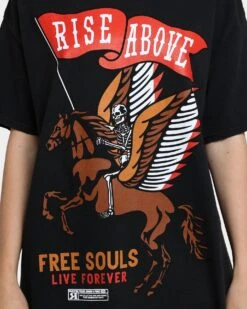 Rats Get Fat Rise Above Vintage T-Shirt Black Wash -Mitchell & Ness Shop 02041246 YB295 womens 0030