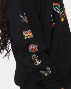 Rats Get Fat Tattoo Print Hoodie Black 8 Rats Get Fat Tattoo Print Hoodie Black -Mitchell & Ness Shop 02041348 YB001 womens 0070