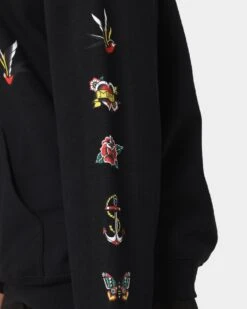 Rats Get Fat Tattoo Print Hoodie Black 9 Rats Get Fat Tattoo Print Hoodie Black -Mitchell & Ness Shop 02041348 YB001 womens 0080