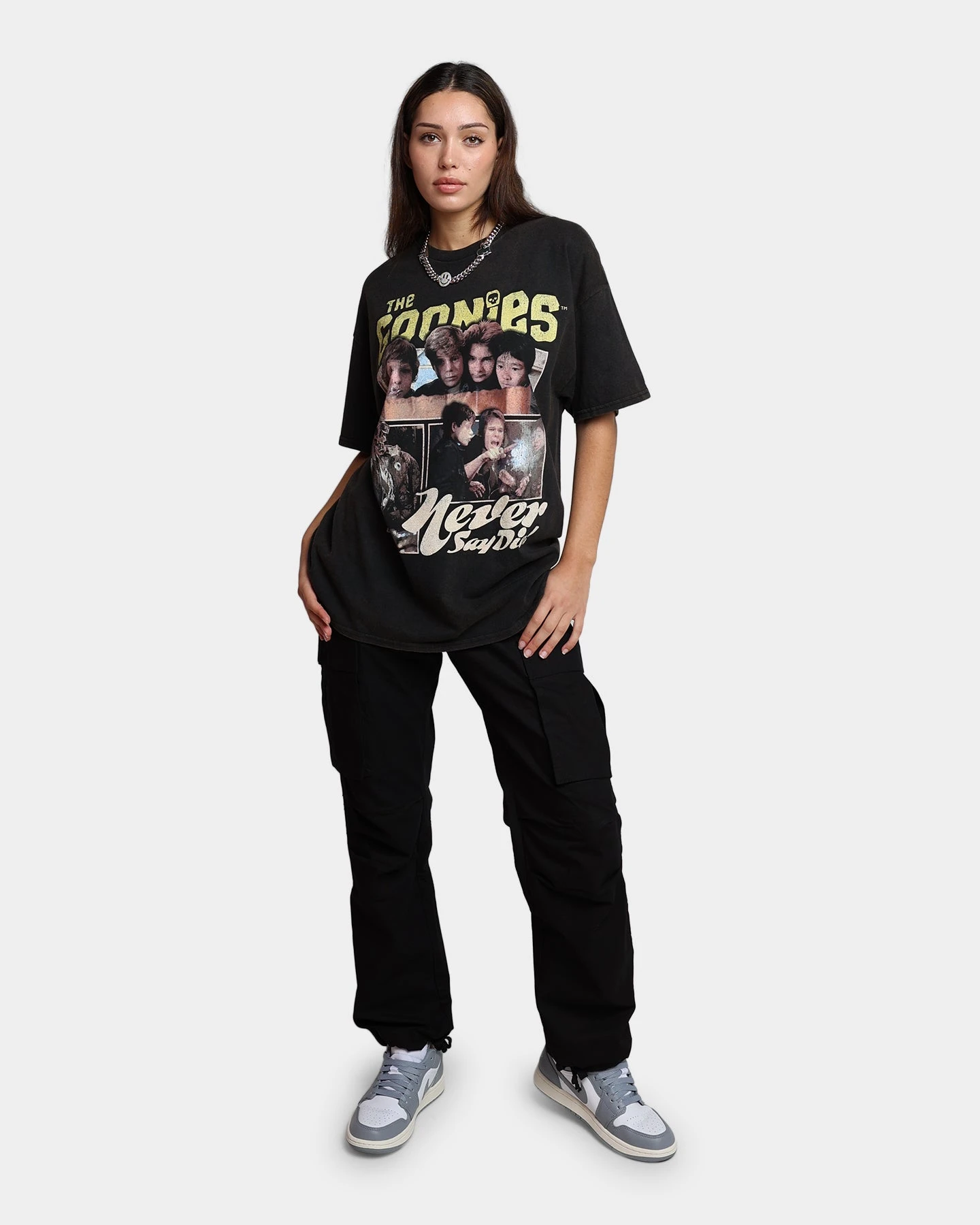 Goat Crew X The Goonies Goonies Vintage T-Shirt Washed Black Goat Crew X The Goonies Goonies Vintage T-Shirt Washed Black -Mitchell & Ness Shop 02041422 YW607 womens 0020