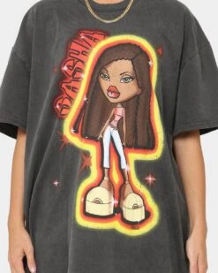 American Thrift X Bratz Sasha Heavyweight Vintage T-Shirt Black Wash -Mitchell & Ness Shop 02041492 YB295 womens 0030