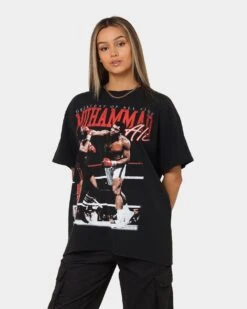 Goat Crew X Muhammad Ali Knock Out T-Shirt Black Wash