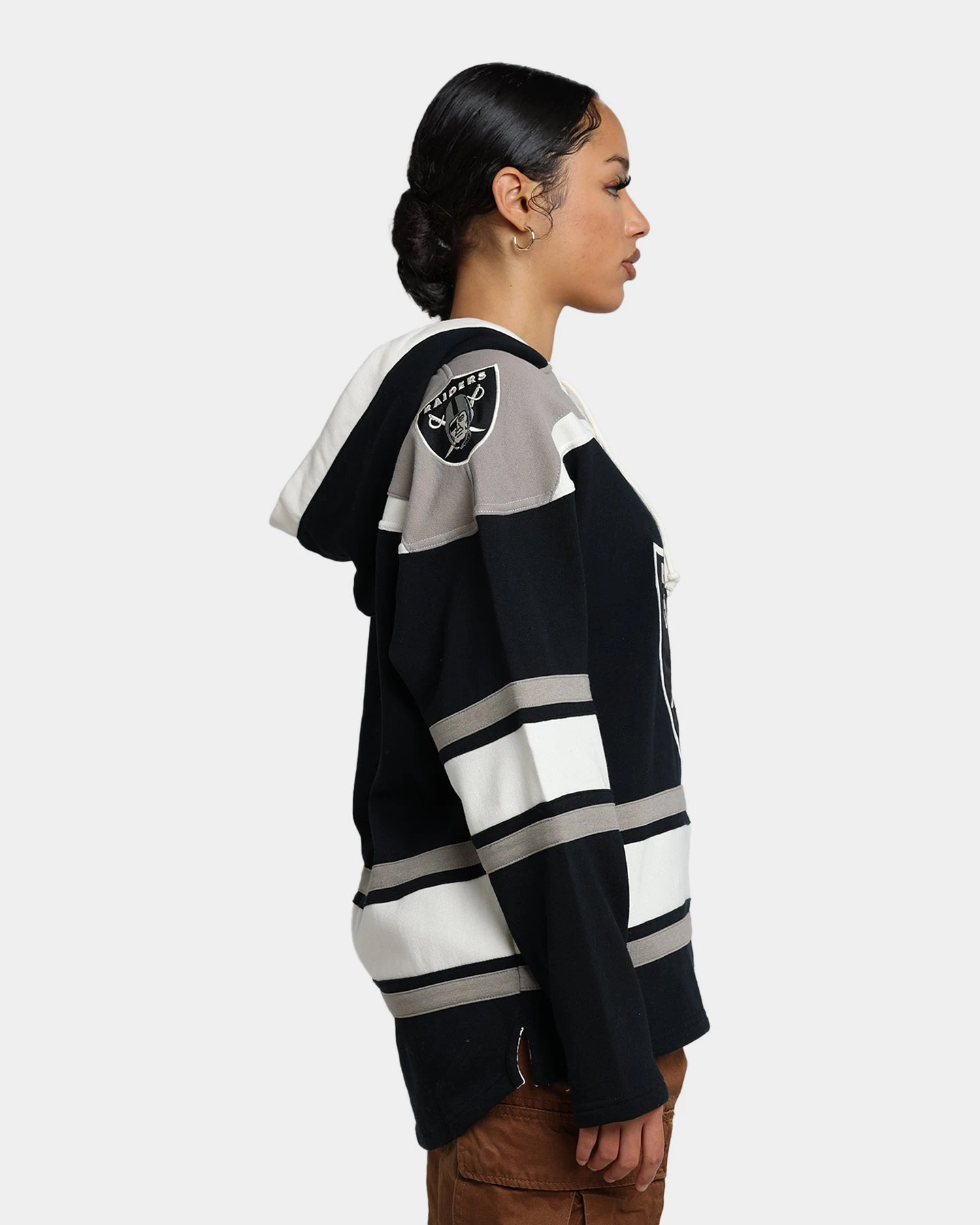 47 Brand Las Vegas Raiders Superior Lacer Hoodie Jet Black/Grey '47 BRAND 47 Brand Las Vegas Raiders Superior Lacer Hoodie Jet Black/Grey -Mitchell & Ness Shop 02041674 YJ026 womens 0050