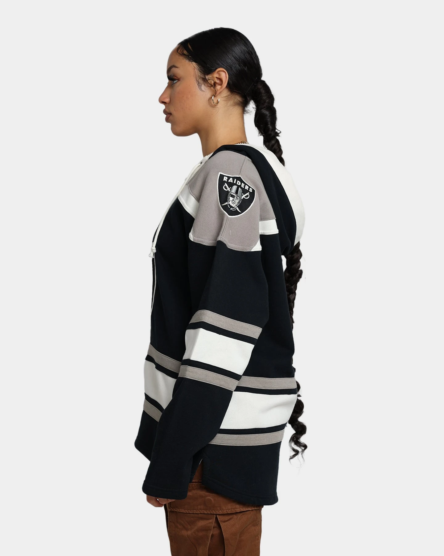 47 Brand Las Vegas Raiders Superior Lacer Hoodie Jet Black/Grey '47 BRAND 47 Brand Las Vegas Raiders Superior Lacer Hoodie Jet Black/Grey -Mitchell & Ness Shop 02041674 YJ026 womens 0060