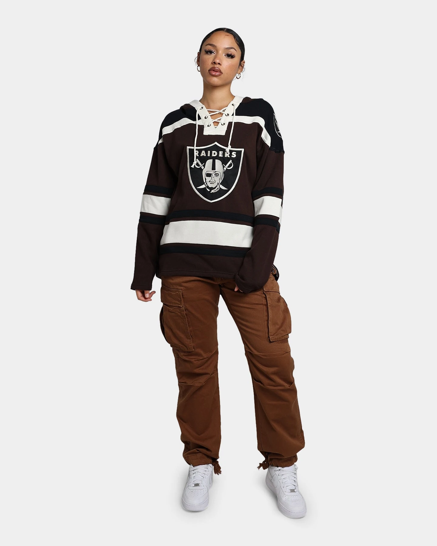 47 Brand Las Vegas Raiders Superior Lacer Hoodie Brown '47 BRAND 47 Brand Las Vegas Raiders Superior Lacer Hoodie Brown -Mitchell & Ness Shop 02041676 YX300 womens 0020