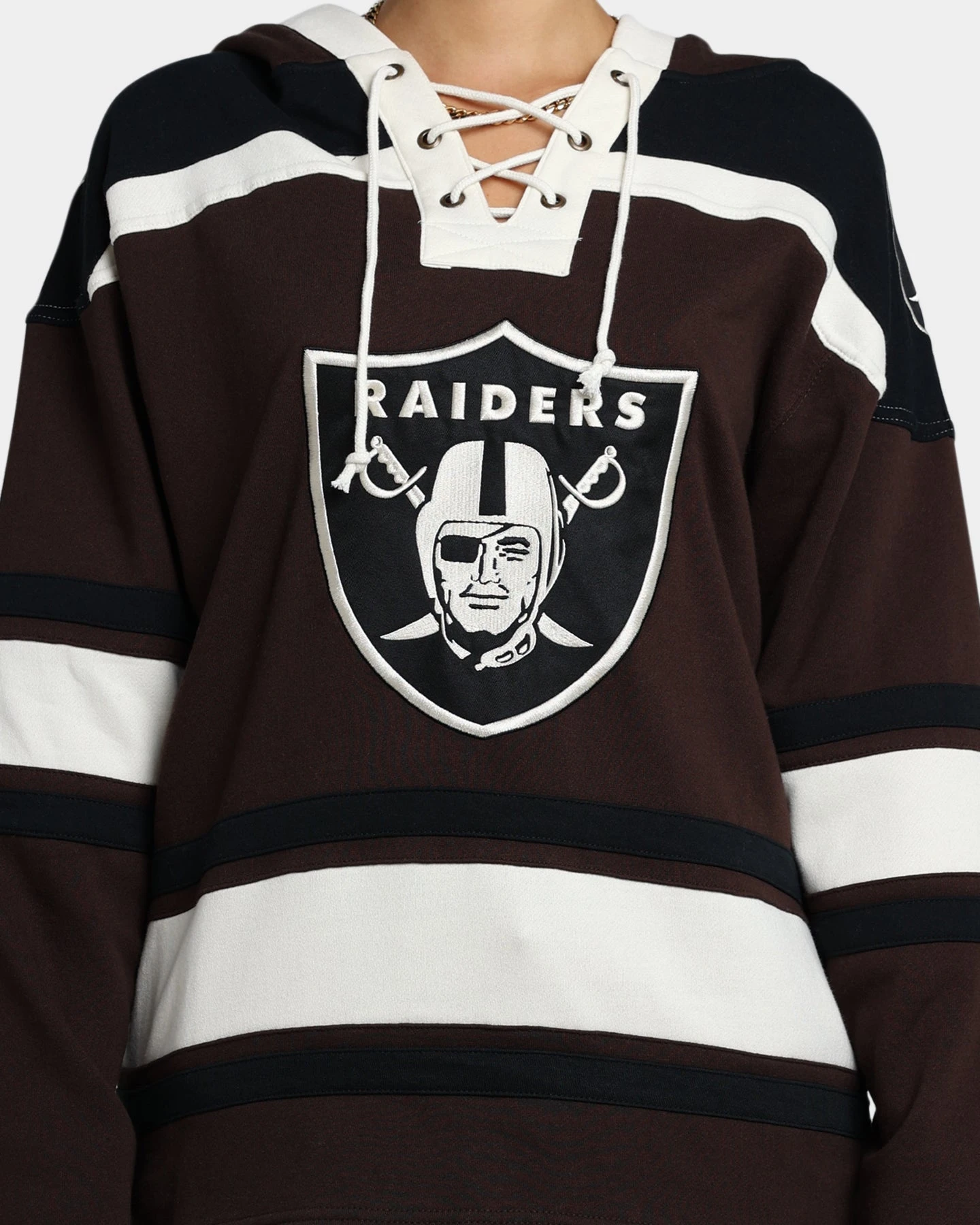 47 Brand Las Vegas Raiders Superior Lacer Hoodie Brown '47 BRAND 47 Brand Las Vegas Raiders Superior Lacer Hoodie Brown -Mitchell & Ness Shop 02041676 YX300 womens 0030