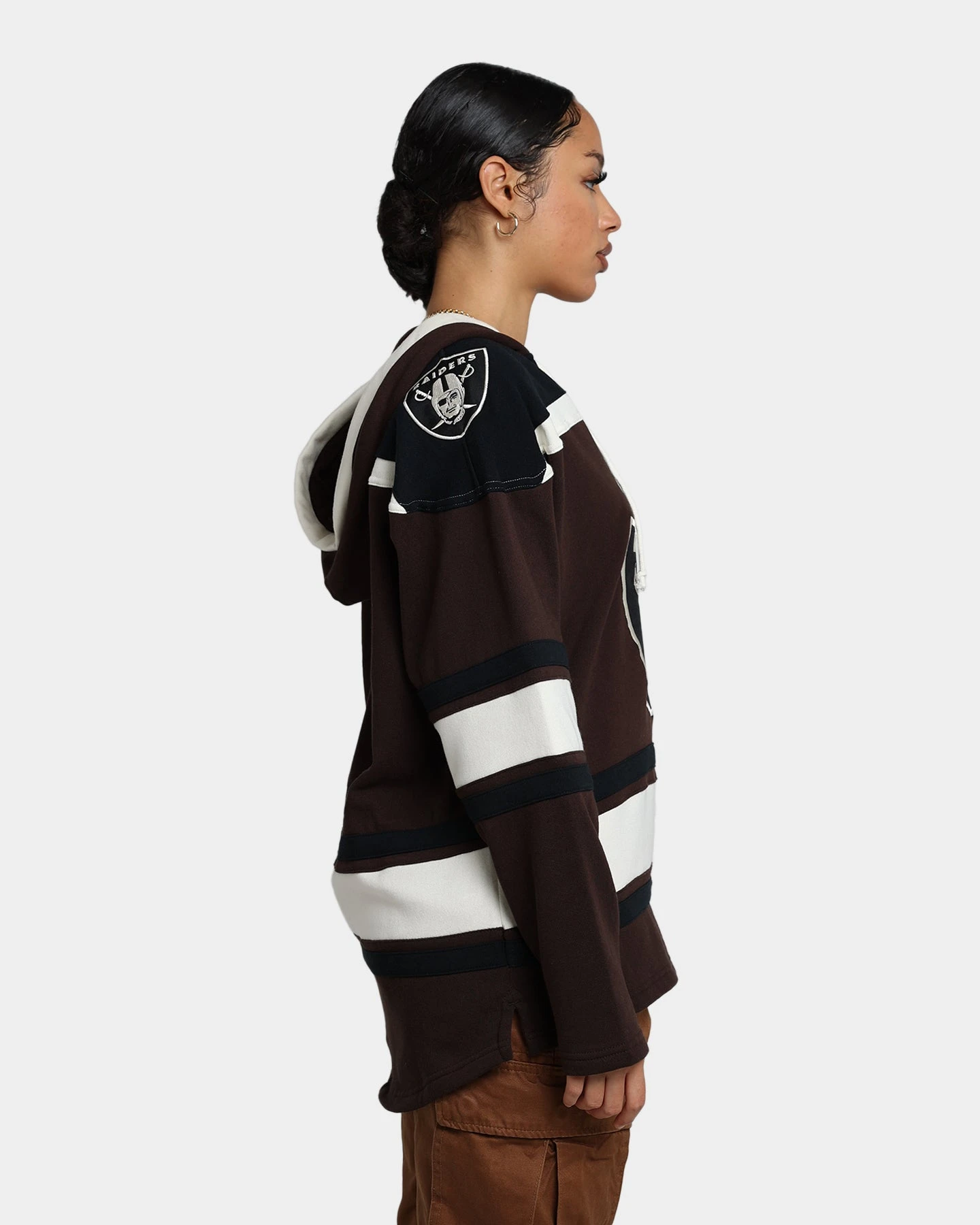 47 Brand Las Vegas Raiders Superior Lacer Hoodie Brown '47 BRAND 47 Brand Las Vegas Raiders Superior Lacer Hoodie Brown -Mitchell & Ness Shop 02041676 YX300 womens 0050